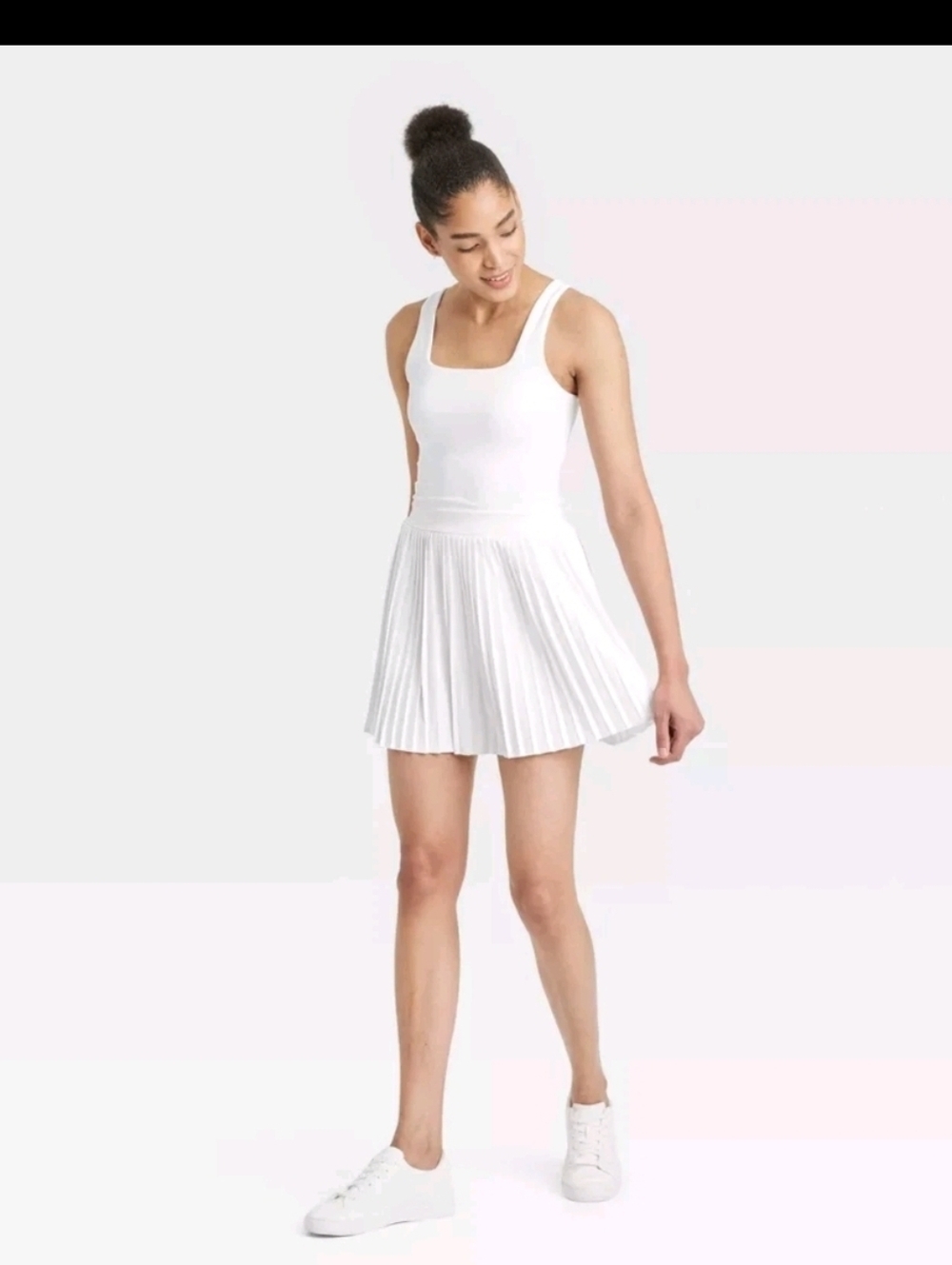 All In Motion Women's Pleated Active Dress White Size S